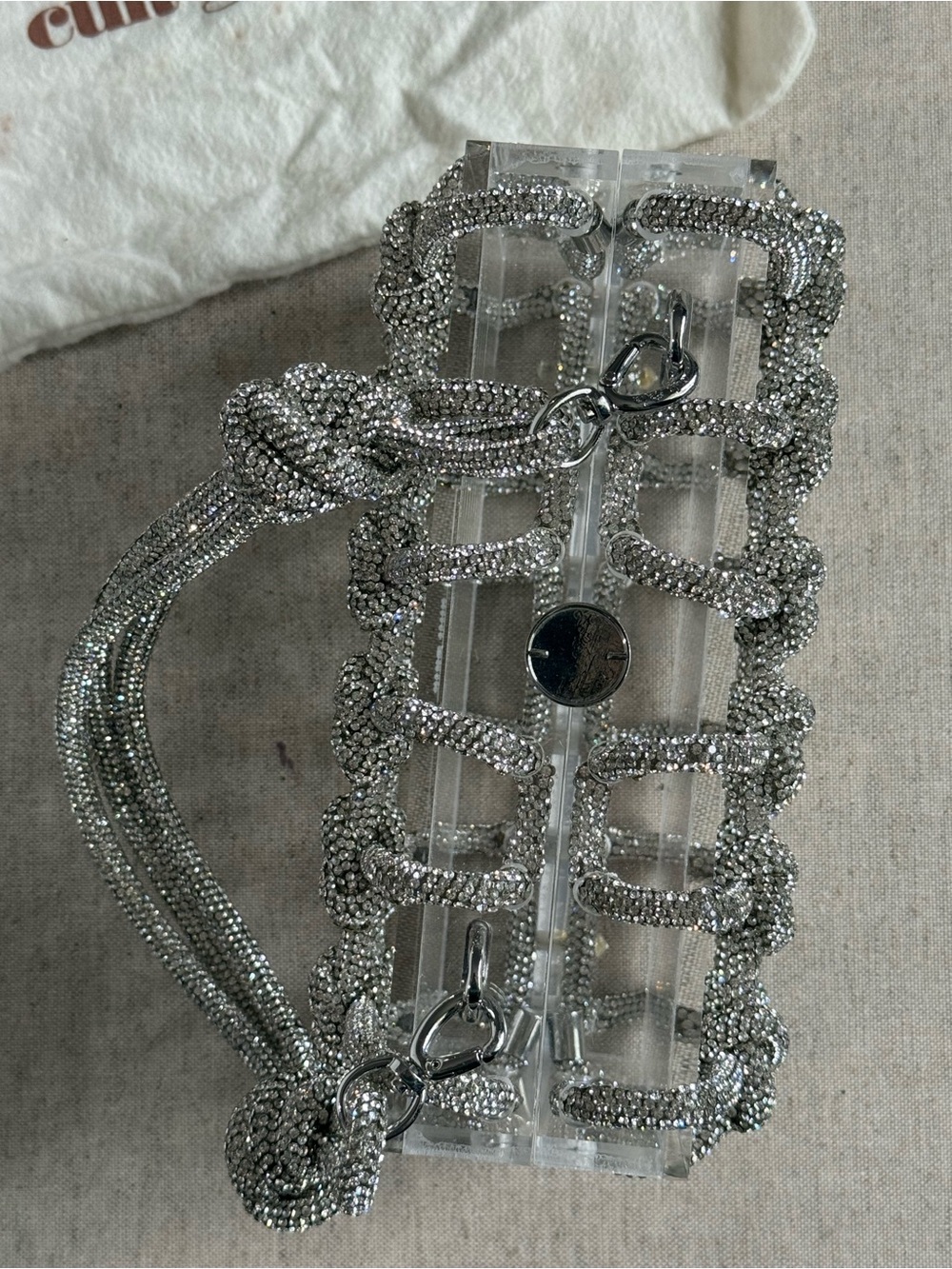 AUTHENTIC Cult Gaia Bess Shoulder Bag - Clear Crystal Acrylic Cage Bag - Picture 4 of 10